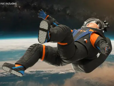 Astronaut Wearing NASA Axiom Spacesuit Rigged 3D model