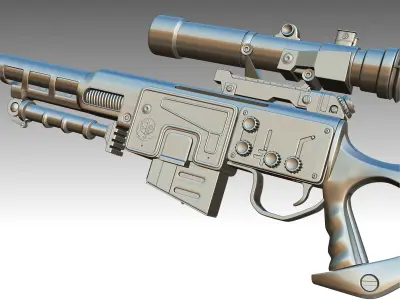 Sniper Rifle Low-poly 3D model 8