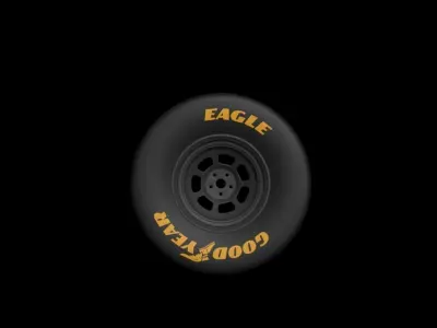 GOODYEAR Stock Car Wheel and Tire Low-poly 3D model