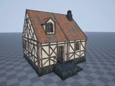 Medieval House 08 Low-poly 3D model