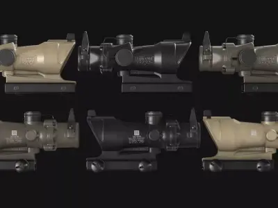 Trijicon ACOG TA01NSN 4x32 Rifle Scope - Game Asset Low-poly 3D model
