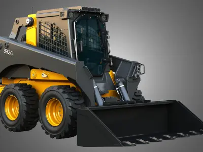 332G Skid Steer Loader with Forestry Package - Bucket 3D model