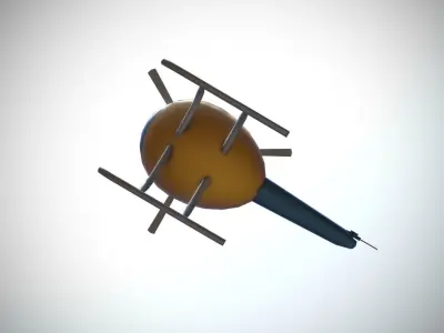 Helicopter Toy Plastic low-poly game ready Low-poly 3D model