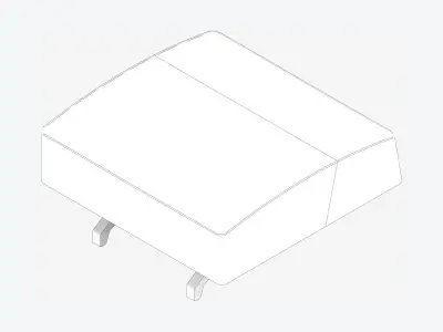 Seat - Ottoman - Simplicity - Type 1 Low-poly 3D model