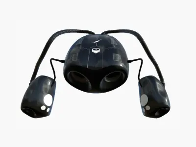 Jetpack I03 Black White - SciFi Character Design Low-poly 3D model