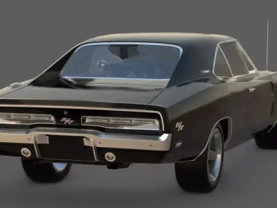 1969 Dodge Charger RT 3D Model  American Muscle Icon 3D model