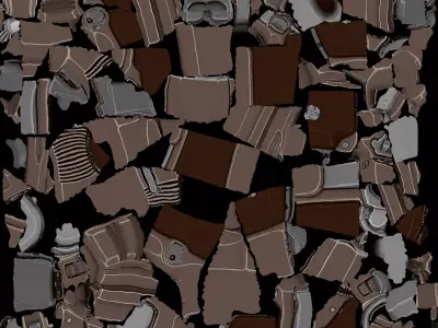 Brown Pistol 3D model