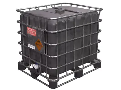 Intermediate black Bulk Container Low-poly 3D model