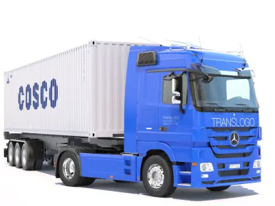 Mercedes Actros MP4 Semitruck 3D model