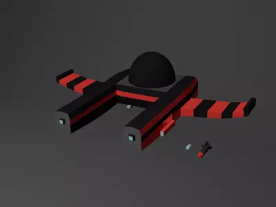 Fighter spaceship Free low-poly 3D model