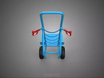 TWO WHEELER HAND TRUCK PALLET HANDTRUCK TRANSPORT PLATFORM LOAD 3D model