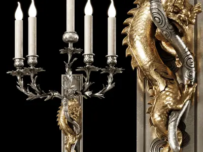 Ombres et Facettes dragon wall light 5 3D model