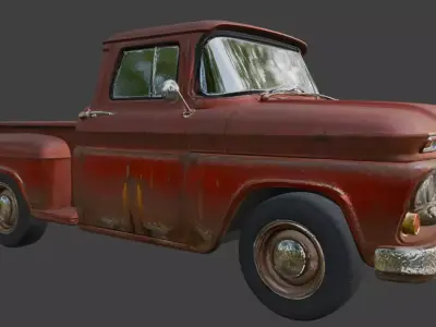 Vintage Rusty Pickup Truck 3D Model 3D model 3