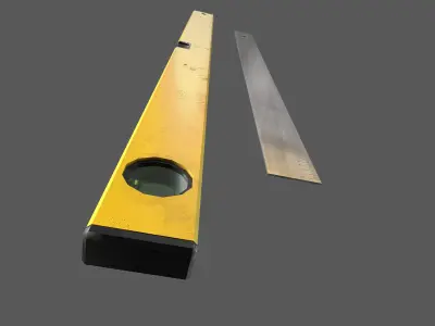 spirit level ruler Low-poly 3D model