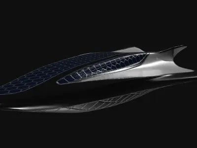 Luxury spaceship Low poly Low-poly 3D model