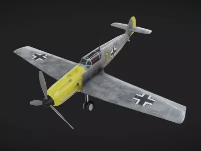 Bf-109 Airplane Low-poly 3D model
