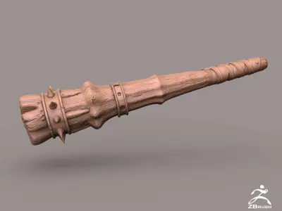 Spiked orc war club Low-poly 3D model Low-poly 3D model