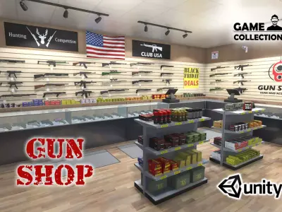Gun shop Low-poly 3D model