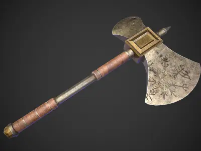 Axe of winter Low-poly 3D model