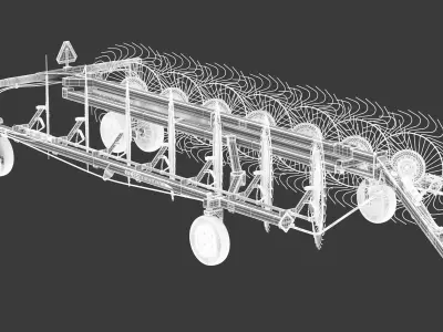 HC4114 14-Wheel Hi-Capacity Rake 3D model