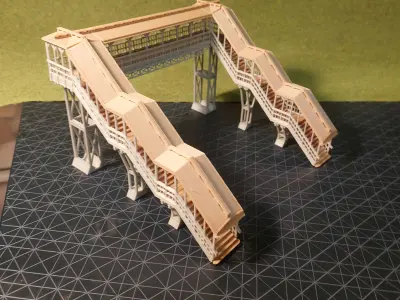 Modular covered footbridge 1-87 FDM 3D print model