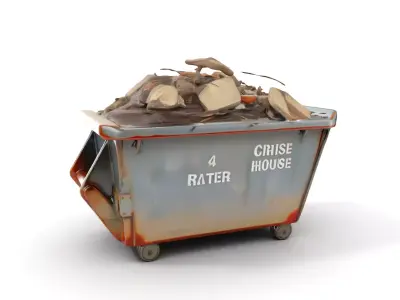 Construction Debris Dumpster Model Pack Low-poly 3D model