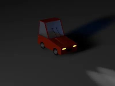 Low-poly Car PBR Game ready driving on road Free low-poly 3D model