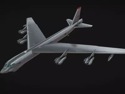 B-52 Airplane Low-poly 3D model
