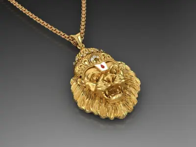 PENDANTS gold lion pendant 3D print model