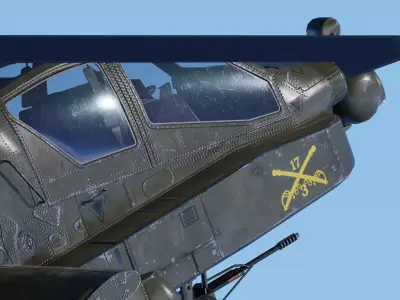 Boeing AH-64D Apache With Weapons Fully-Rigged Game Ready  Low-poly 3D model