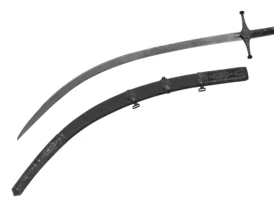 Shamshir two swords Low-poly 3D model