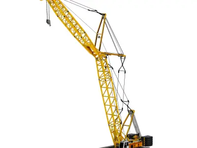 Hydraulic Crane Construction Vehicle Low-poly 3D model