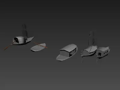 Bangladeshi Nowka Or Boat Low-poly 3D model