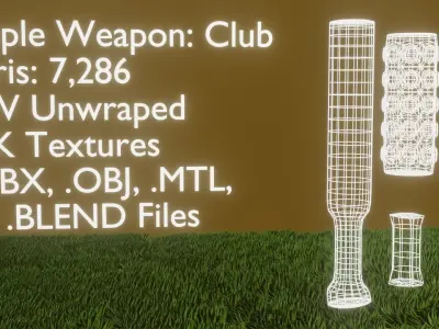 Simple Fantasy Club Low-poly 3D model