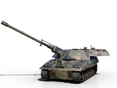 4 coatings of USA ARMY XM297E2 Crusader Self-Propelled Howitzer Low-poly 3D model