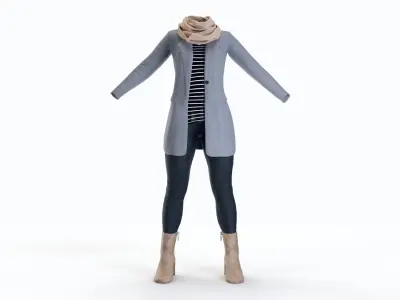 Autumn Clothing Female 3D model
