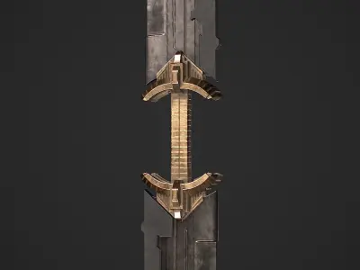 Thanos double bladed sword Low-poly 3D model