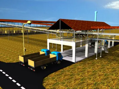 Cement Truck Loading Free 3D model