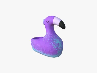 Slippers C06 Purple Blue Flamingo - Costume Character Design Low-poly 3D model