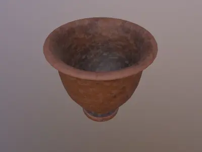 Antique clay pot Low-poly 3D model