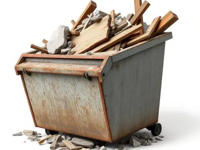 Industrial Dumpster with Debris Model Pack Low-poly 3D model purchase