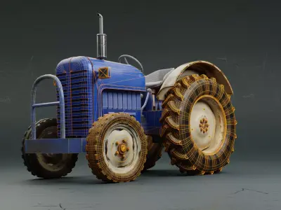 Cartoon Tractor 3D model