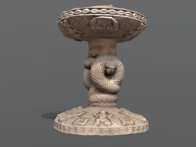 Throne stool of Oba Eresoyen Low-poly 3D model