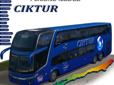 Marcopolo Paradiso 1800DD Ciktur bus Low-poly 3D model