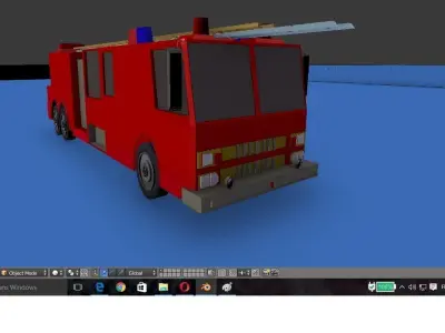  low poly Civil Protection Truck Free low-poly 3D model