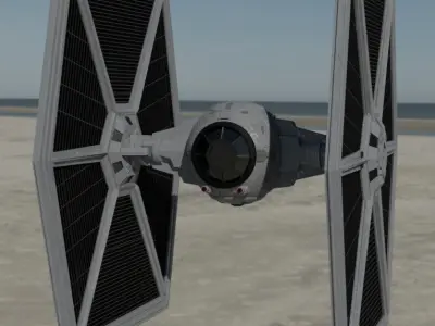 Realistic tie Fighter 3D model