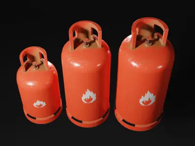 Low - Poly Gas Bottle 3d Model by Nikdox Low-poly 3D model