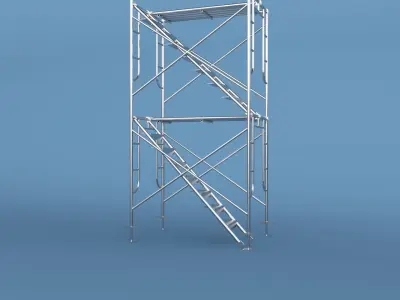 Scaffolding metal tower with stairs 3D model
