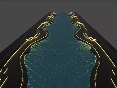 Sci-fi Walkway Path 3D model