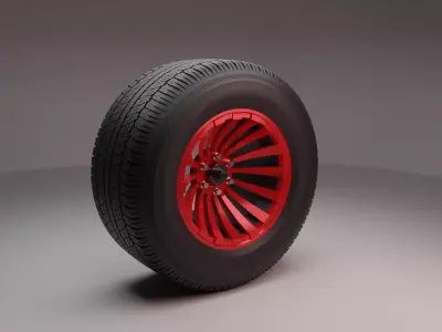 Wheel Low-poly 3D model